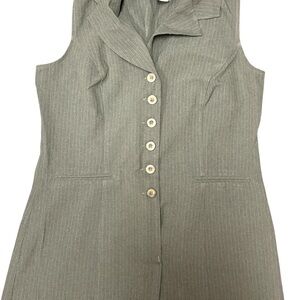 Sophisticated Gray Pinstripe Midi Dress